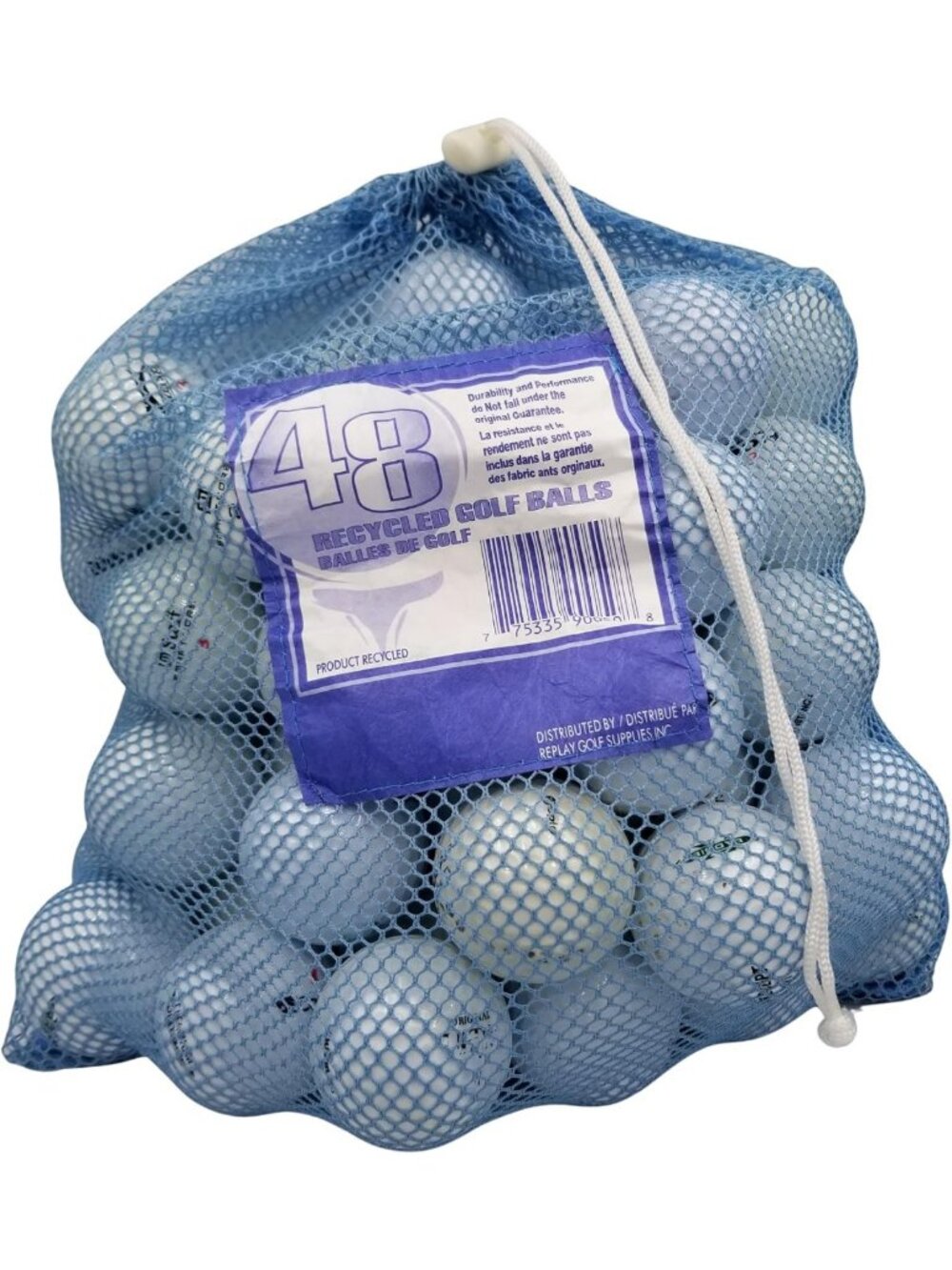 Assorted Recycled Golf Balls in Reusable Mesh Bag - Eco-Friendly 48 Pack, Great